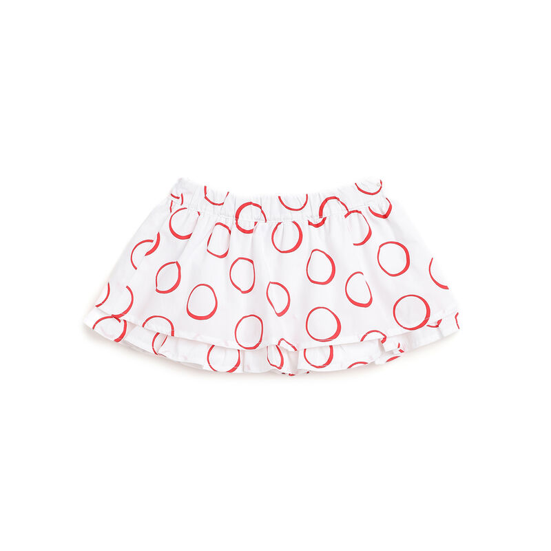 Girls White and Red Printed Skirt image number null